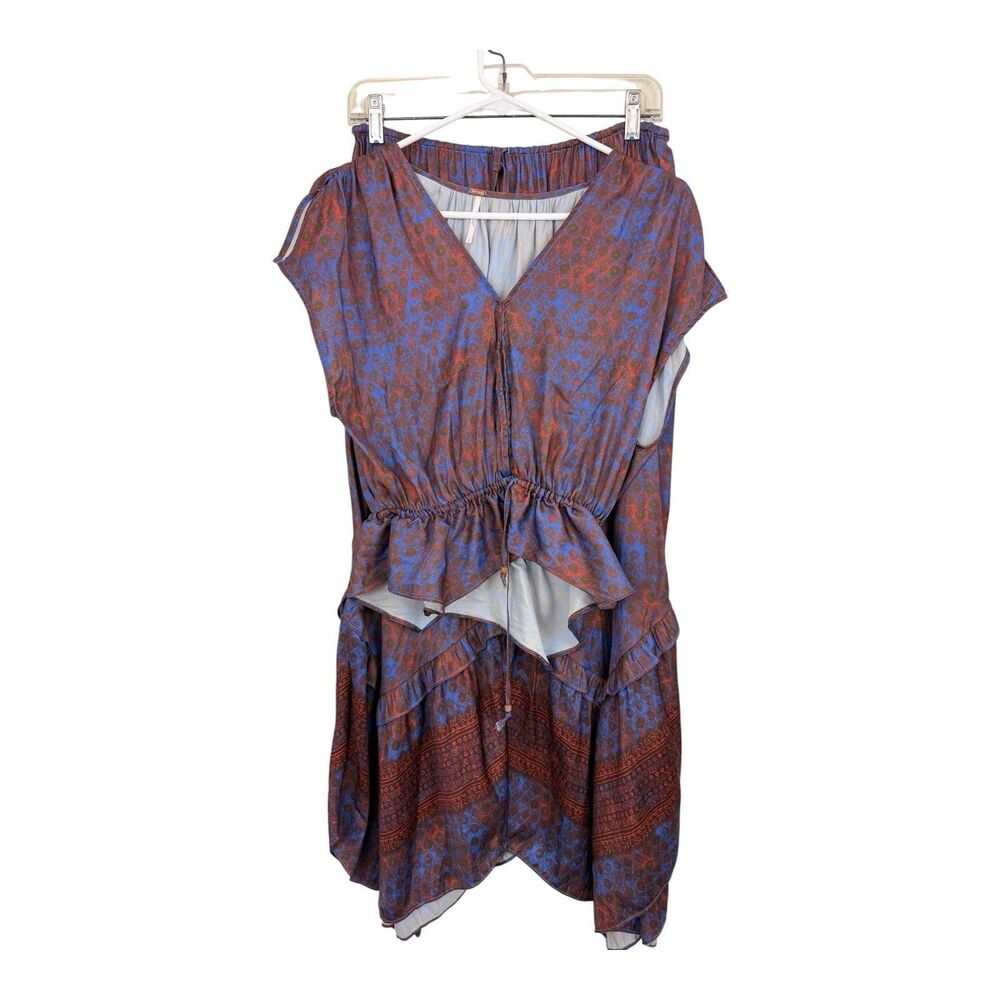Free People Ensemble Dreambound Top Midi Skirt Set Size Small Blue Combo